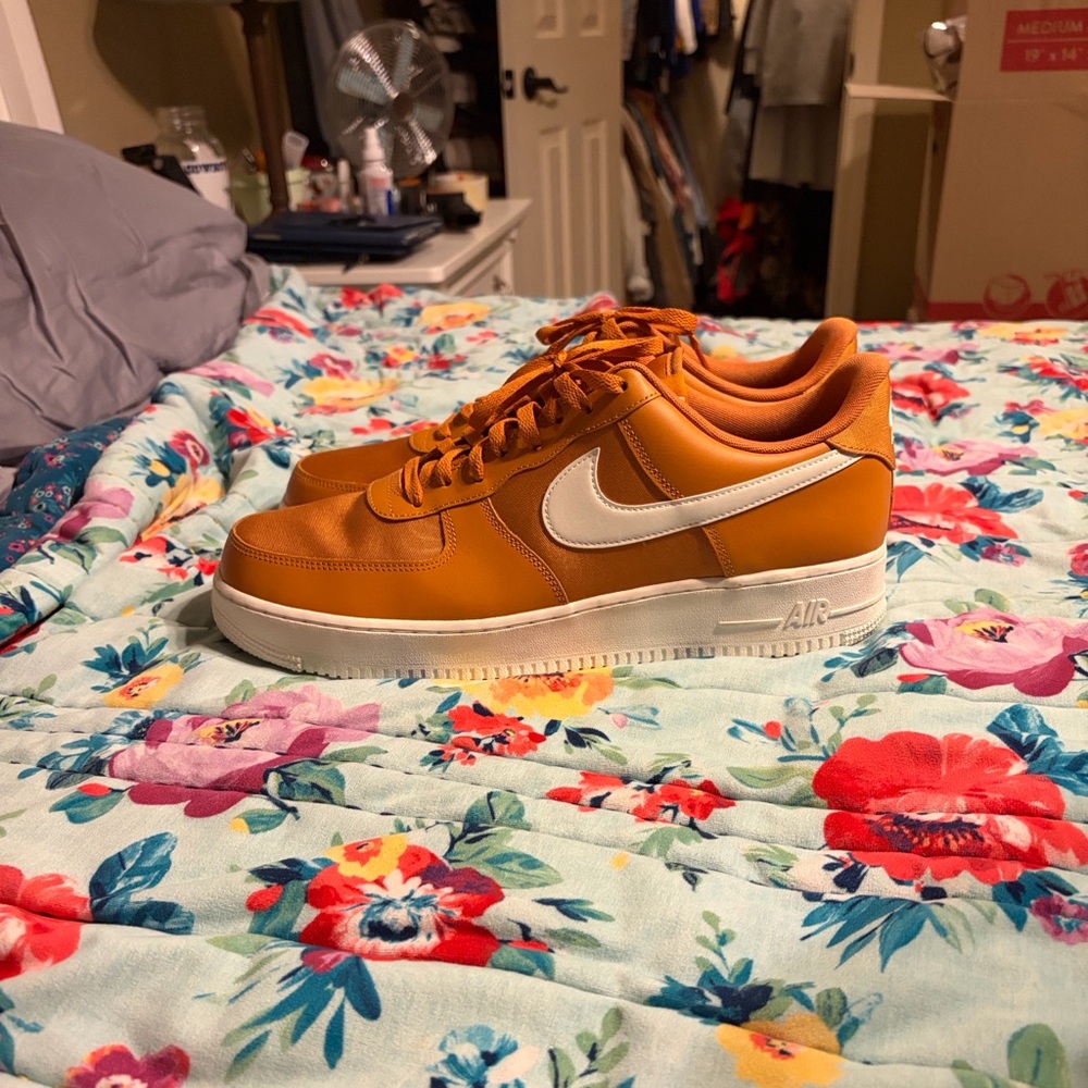 Nike Vibrant Orange and White Air Force 1’s